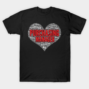 Purchasing manager Heart Shape Word Cloud Design print T-Shirt